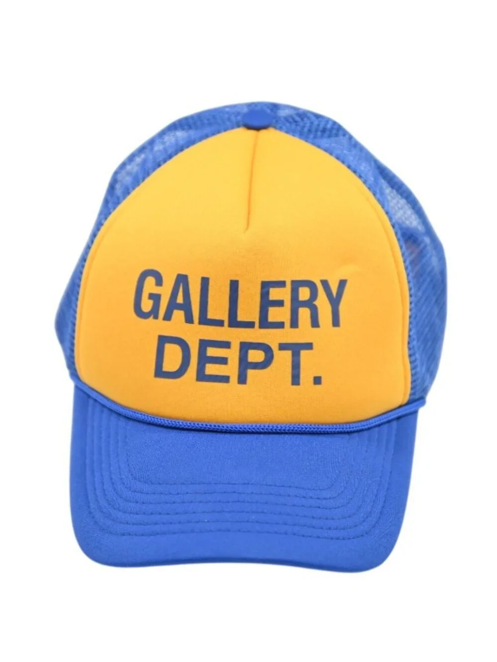 Gallery Dept. GD Logo Trucker Hat in Yellow Blue
